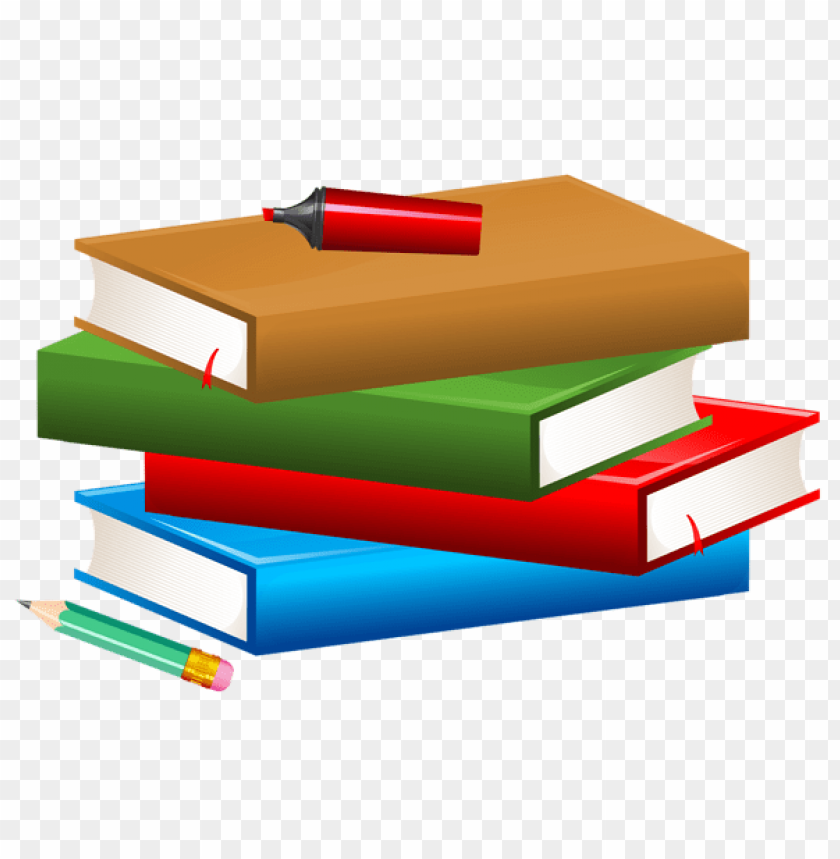 books with pencil and marker clipart png photo - 50166