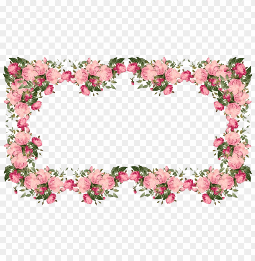 flowers pink frame PNG transparent with Clear Background ID 118225