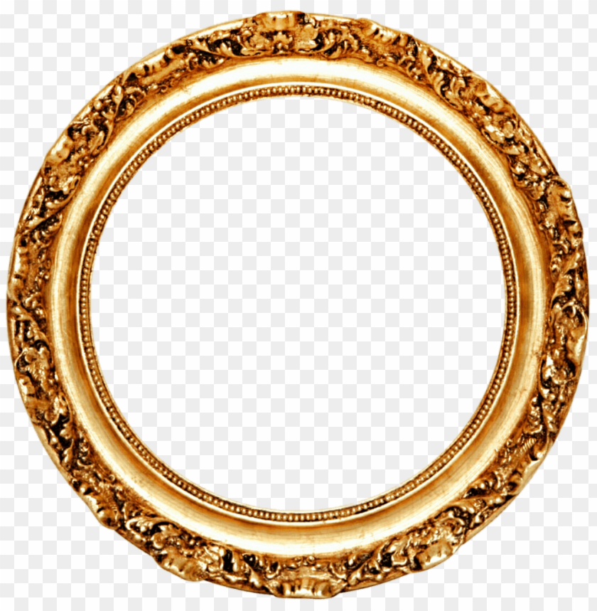 golden round frame png - Free PNG Images ID 7323